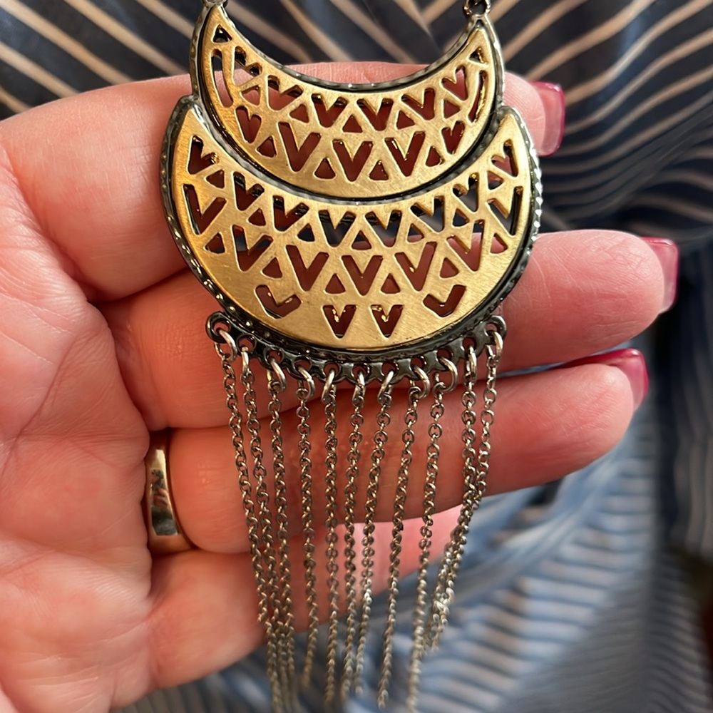 Red Camel necklace Silvertone and brushed gold.  Beautiful!